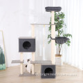 เฟอร์นิเจอร์ Cat Tower ที่ทันสมัยหลายระดับรอยขีดข่วนไม้